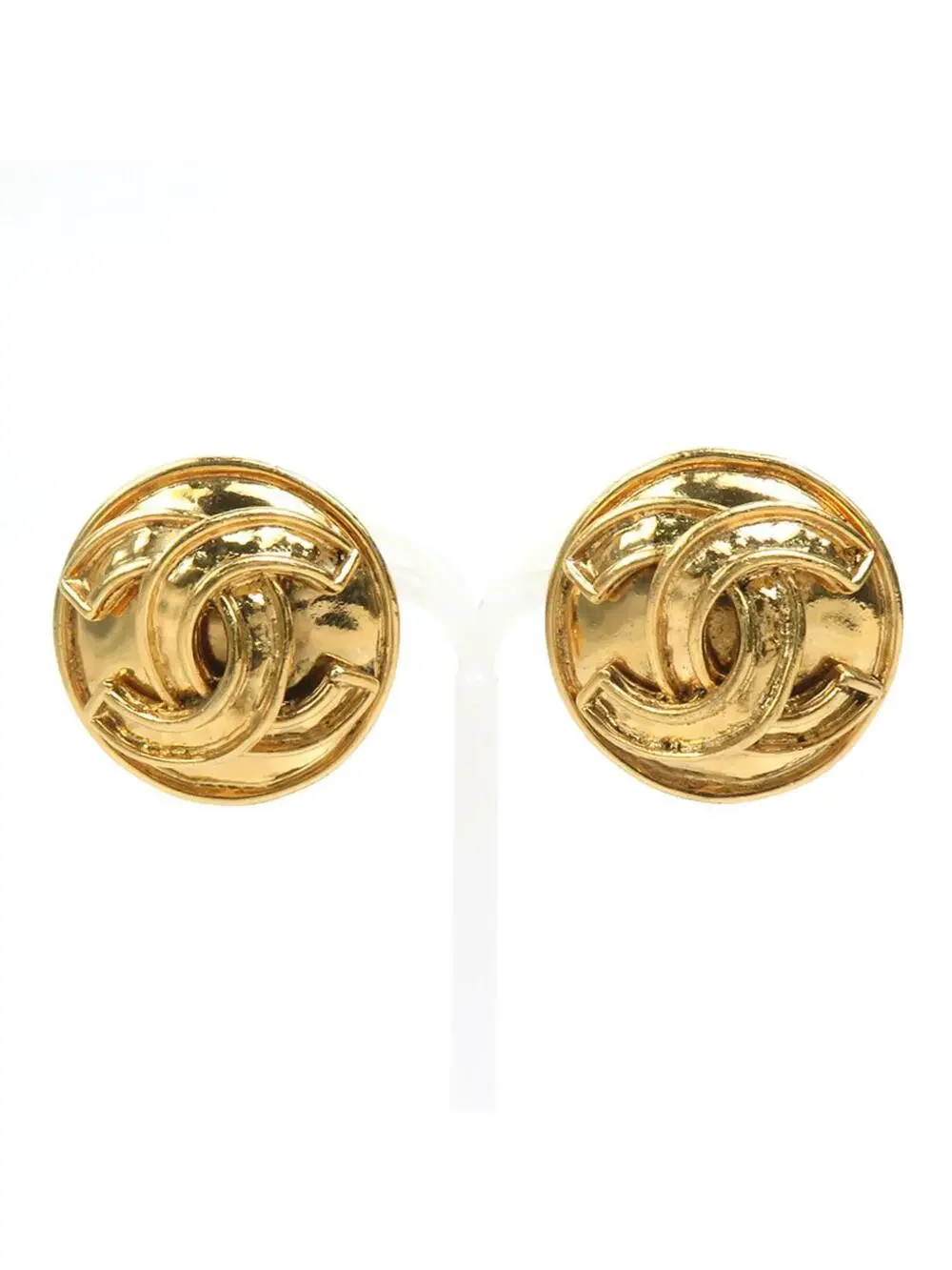 Chanel Cc Logo Clip-On Earrings Gold- #229228C76B